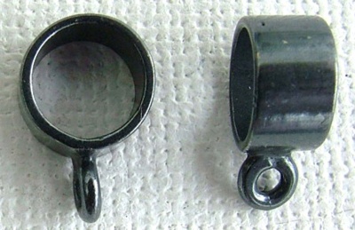 Gun Metal Black Pendant Sliders Plain 7mm x 1 Kumihimo